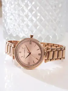 French Connection Women Embellished Dial & Bracelet Style Straps Analogue Watch FCU4RGM