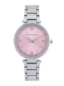 French Connection Women Embellished Dial & Bracelet Style Straps Analogue Watch FCU4SM