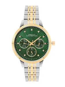 French Connection Women Embellished Dial & Bracelet Style Straps Analogue Watch FCN072TM