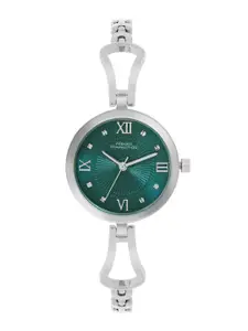 French Connection Women Embellished Dial & Stainless Steel Straps Analogue Watch FCN081SM