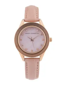 French Connection Women Mother of Pearl Dial & Leather Straps Analogue Watch FCB5RGL