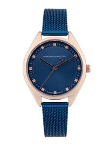 French Connection Women Embellished Dial & Bracelet Style Straps Analogue Watch FCK4UM
