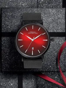 French Connection Men Dial & Stainless Steel Textured Straps Analogue Watch FCN086BM