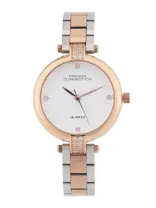 French Connection Women Embellished Dial & Bracelet Style Straps Analogue Watch FCM01RTM