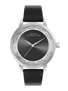 French Connection Women Dial & Leather Straps Analogue Watch FCN077BL