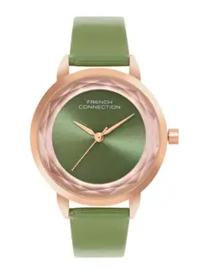 French Connection Women Alloy Dial & Leather Strap Analogue Watch FCN077NL