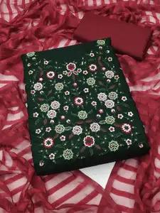 KIMISHA Floral Embroidered Sequinned Unstitched Dress Material