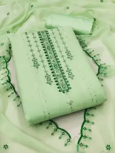 KIMISHA Floral Embroidered Sequinned Unstitched Dress Material