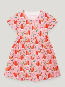 StyleCast Printed Short Sleeves A-Line Dress
