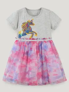 StyleCast Girls Printed Fit & Flare Dress