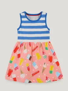 StyleCast Striped Straight Sleeveless Cotton Fit and Flare Dress