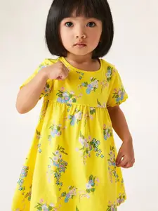 StyleCast Floral Print Round Neck Cotton Fit and Flare Dress