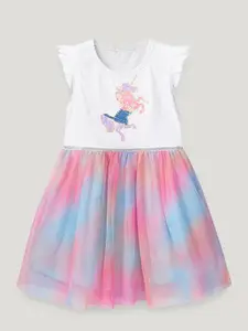 StyleCast Girls Sequined Embroidered Cap Sleeves Fit & Flare Dress