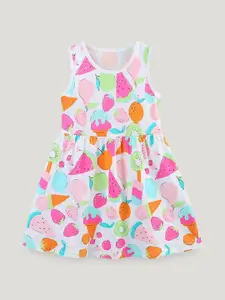 StyleCast Girls Printed Sleeveless Cotton Fit and Flare Dress