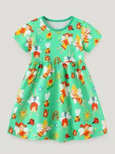 StyleCast Printed Cotton Fit & Flare Dress