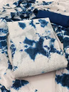 KIMISHA Tie and Dye Sequinned Shibori Unstitched Dress Material