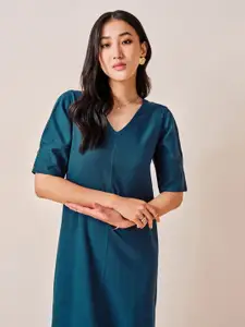 AND Solid A-Line Midi Dress