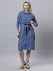 The Roadster Lifestyle Co Midi Length Shirt Dress