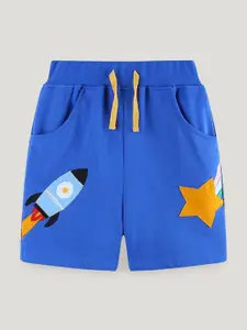 StyleCast Boys Blue Cotton Mid-Rise Regular Fit Shorts