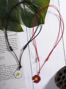 EL REGALO Set Of 2 Floral Charm Necklace