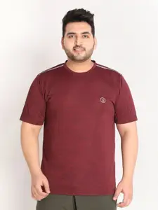 CHKOKKO Men Dry Fit Round Neck Solid Plus Size T-shirt