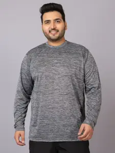 CHKOKKO Men Dry Fit Round Neck Solid Plus Size T-shirt