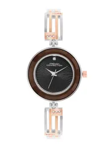 French Connection Women Textured Dial & Bracelet Style Straps Analogue Watch FCN094RGM-B