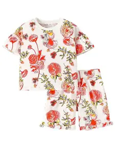 StyleCast Girls Printed Pure Cotton Top with Shorts