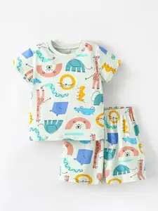 StyleCast Boys Blue & Red Printed Pure Cotton T-shirt with Shorts