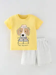 StyleCast Girls Printed Pure Cotton Top with Shorts