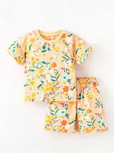 StyleCast Boys Floral Printed Pure Cotton T-shirt with Shorts