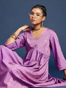 Taavi Ethnic Motifs Printed V-Neck Festive Kurta