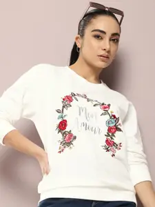 Kook N Keech Floral Embroidered Sweatshirt