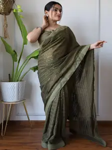 Anouk Striped Sequinned Saree