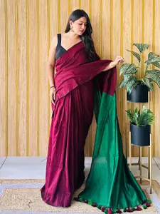 Anouk Tassel Detailed Saree with No Border