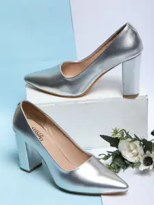 SHUZ TOUCH Pointed Toe Block Pumps