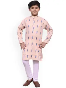 BAESD Boys Geometric Printed Regular Straight Kurta With Pyjamas