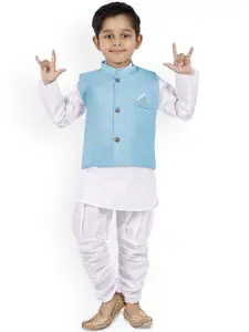 BAESD Boys Mandarin Collar Regular Straight Kurta With Pyjamas