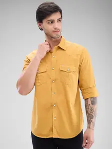 SPYKAR Men Solid Pocket Detailing Slim Fit Casual Shirt