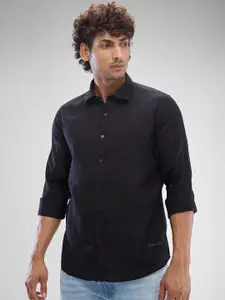 SPYKAR Men Slim Fit Opaque Solid Spread Collar Casual Shirt