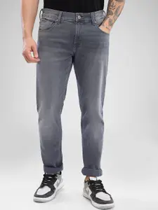 SPYKAR Men Slim Fit Low-Rise Clean Look Heavy Fade Stretchable Jeans