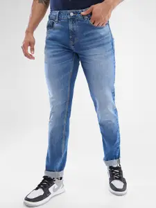 SPYKAR Men Slim Fit Low-Rise Heavy Fade Clean Look Stretchable Jeans