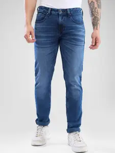 SPYKAR Men Slim Fit Low-Rise Heavy Fade Clean Look Stretchable Jeans