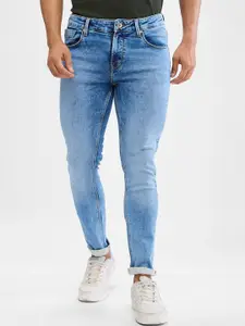 SPYKAR Men Slim Fit Low-Rise Clean Look Heavy Fade Stretchable Jeans