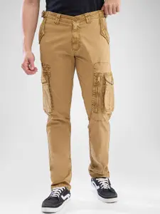 SPYKAR Regular Fit Solid Cargo Trousers