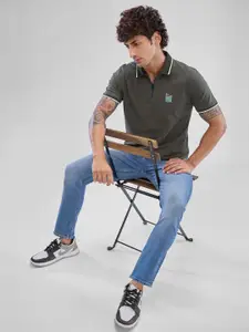 SPYKAR Men Polo Collar Solid Slim Fit T-shirt