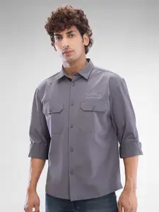 SPYKAR Men Opaque Solid Spread Collar Casual Shirt