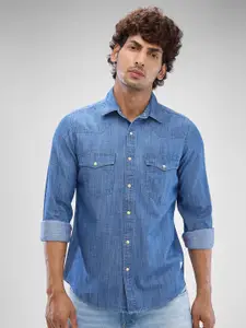 SPYKAR Men Solid Spread Collar Slim Fit Casual Shirt