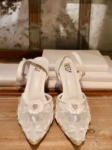 TIESTA Pointed Toe Printed Wedge with Gladiators