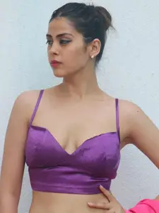 Chidiyaa Sweetheart Neck Sleeveless Silk Saree Blouse